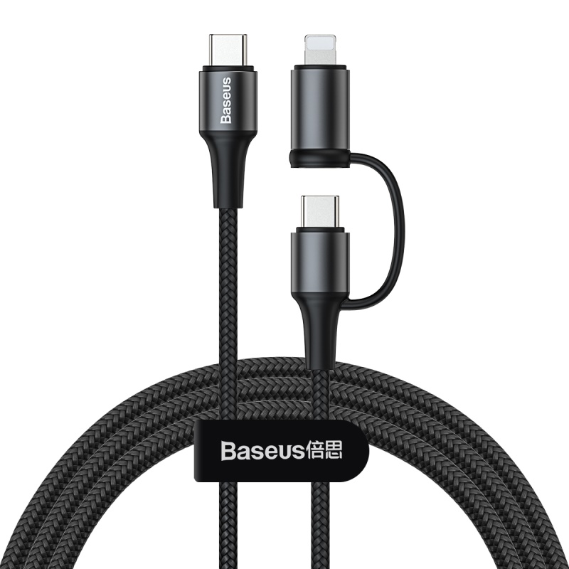 Baseus Gemini 2-in-1 PD Data Cable Type-C to Type-C 60W (20V/3A) + Lightning (5V/2A) (L=1M)