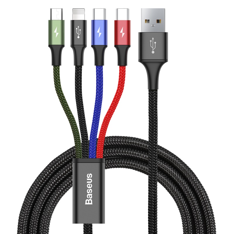 Baseus Speed Series 4 in 1 Cable for Lightning/Micro/Dual-Type-C 3.5A (L=1.2m)