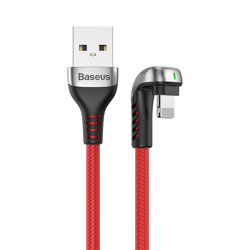 Baseus U-Shaped Green Light Elbow Mobile Data Lightning 1.5A (L=2M) Cable