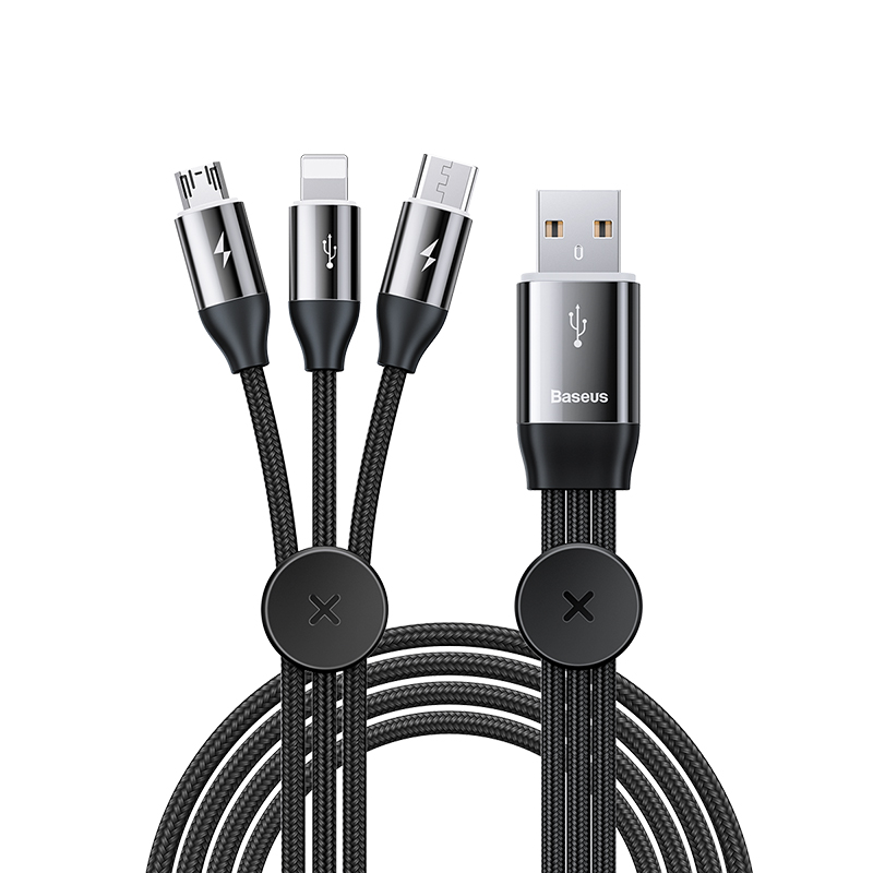 Baseus Whole Car Sharing 3 in 1 Cable for Lightning/Micro/Type-C (L=1M)