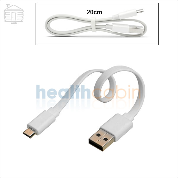 Tangle Free Flat Noodle Style Micro USB Charging Cable for Mod & Battery (8in/20cm)