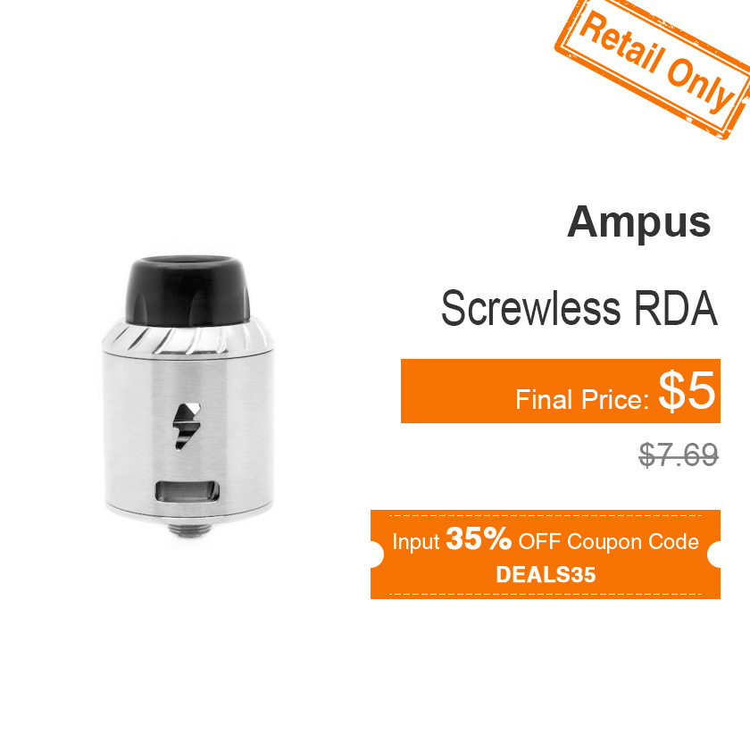 Ampus Screwless RDA Atomizer Silver