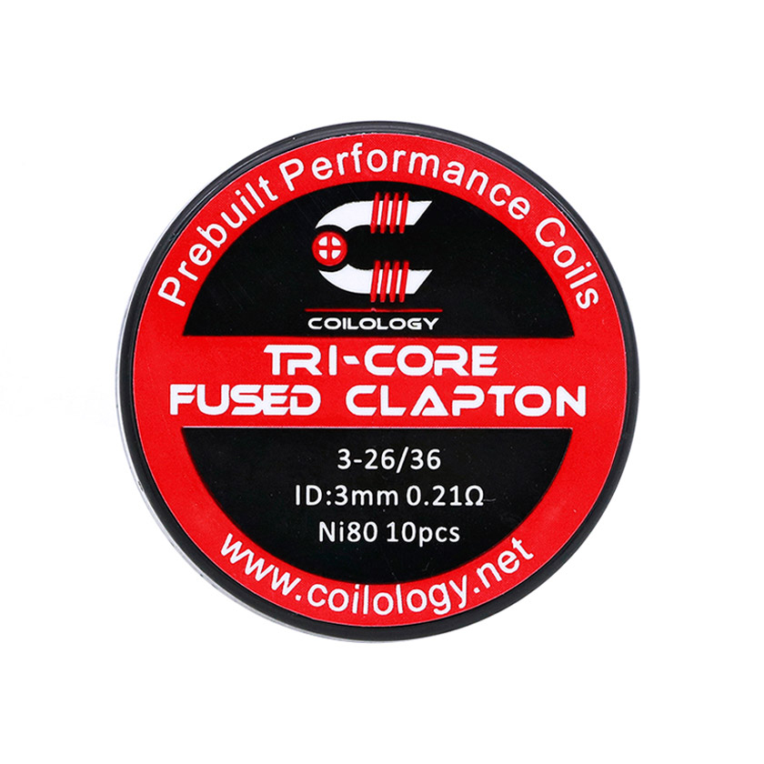 10pcs Coilology Tri-Core Fused Clapton Prebuilt Coil 26ga*3+36ga