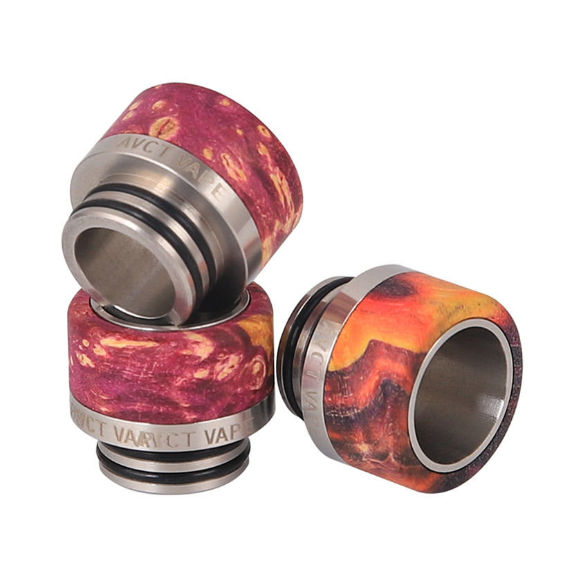 AVCT High-End Wide Bore 810 Stabilized Wood Drip Tip with Stainless Steel