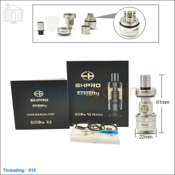 Ehpro Billow V2 Nano Stainless Steel Rebulidable Tank Atomizer