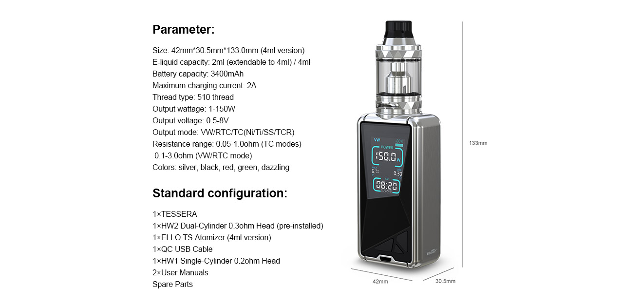 Eleaf Tessera 150W Mod Kit