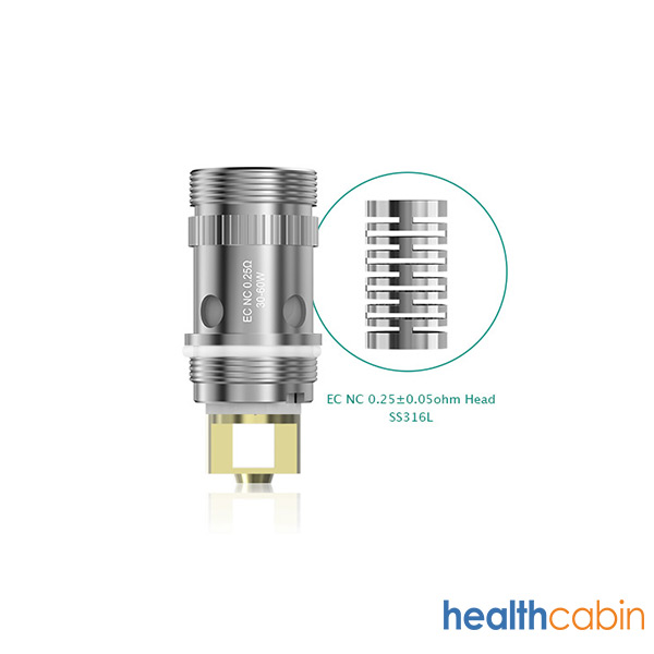 5pc EC NC Heads (0.25ohm) for iSmoka Eleaf iJust S & iJust 2 & ijust 2 Mini & Melo & Melo 2 & Melo 3 & Melo 3 Mini & MELO 3 Nano & Pico & Pico Meag & iStick Power Nano & Atlantis & Atlantis 2 & Atalantis Mega