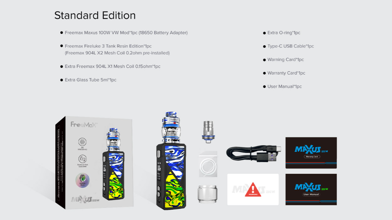 Freemax Maxus Kit Packaging