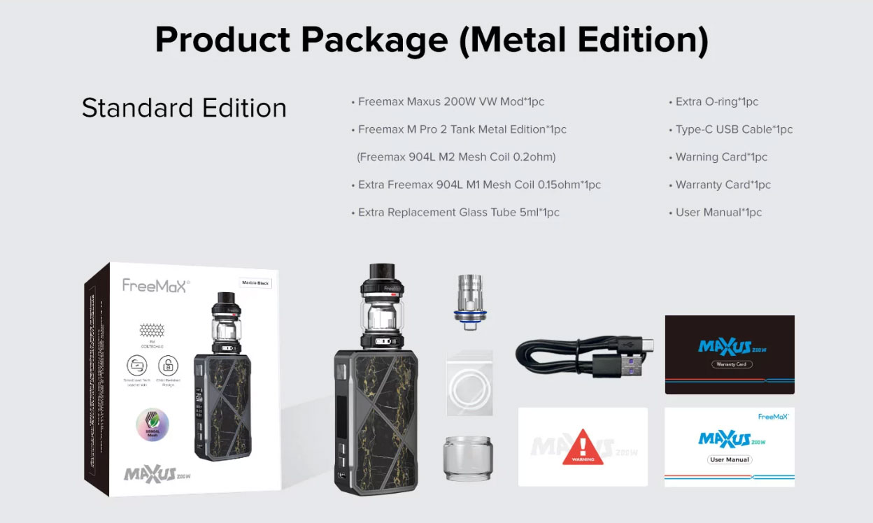 Freemax Maxus 200W Metal Kit