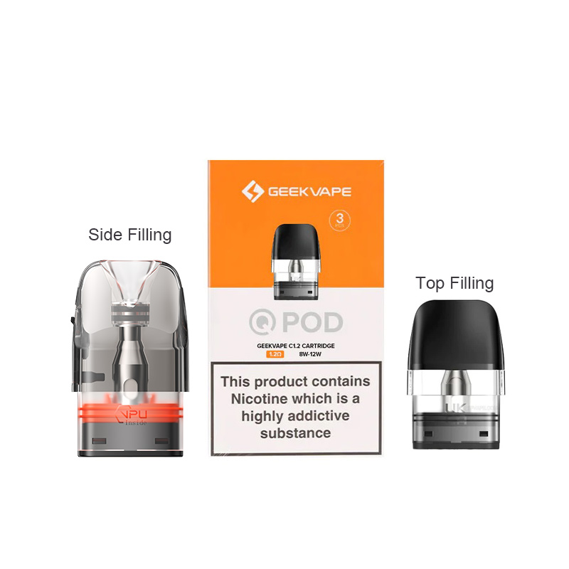 Geekvape Q Pod Cartridge for Sonder Q/ Q2/ Q Lite,Wenax Q/Mini/ Pro, AQ Kit, Digi-Q,  Aegis Hero Q Kit, Wenax Q Ultra 3ml/2ml (3pcs/pack)