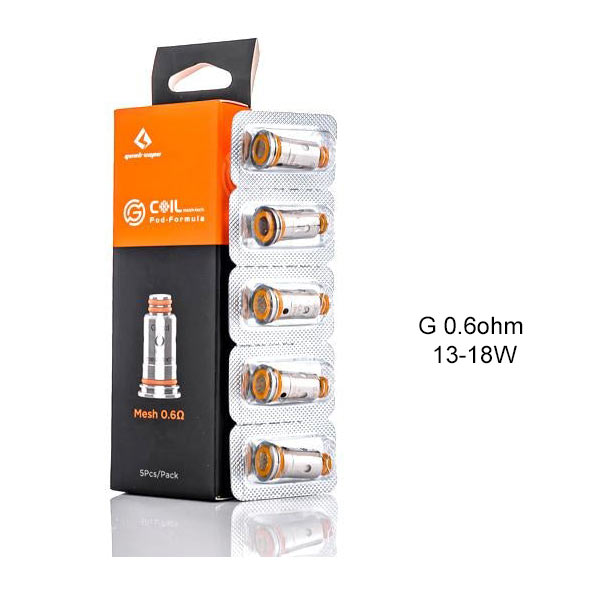 Geekvape G Coil for Aegis Pod Kit,Wenax Stylus Kit,Wenax C1 Kit / G18 Kit / Wenax S-C Kit/AP2 Pod / SIREN G MTL Tank (5pcs/pack)