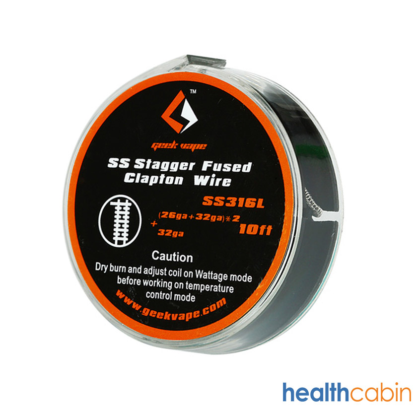 10ft Geekvape SS316L Staggered Fused Clapton Wire (26ga+32ga)*2+32ga