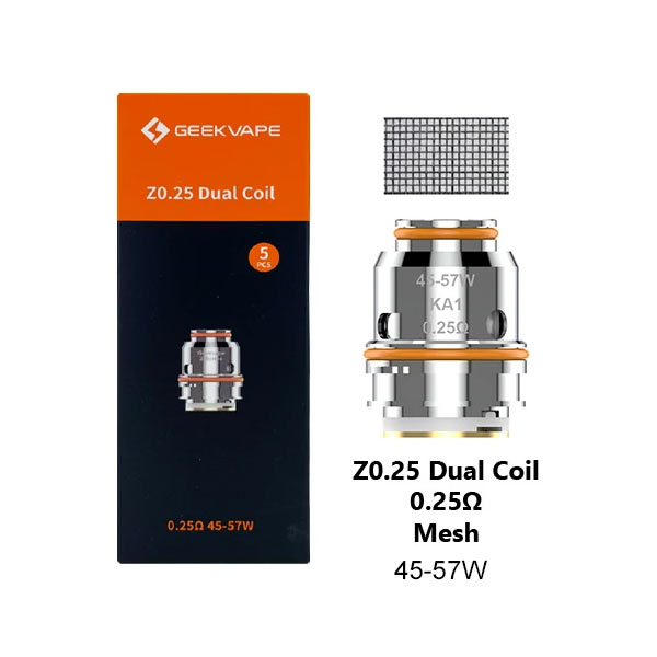 Geekvape Z Series Coil For Z (Zeus) Sub Ohm Tank,Obelisk Tank,Obelisk 120FC kit,Obelisk 200 kit,Z Sub Ohm 2021 Tank,Z Sub Ohm SE Tank,Z Fli Tank / Aegis Legend III Kit (5pcs/pack)