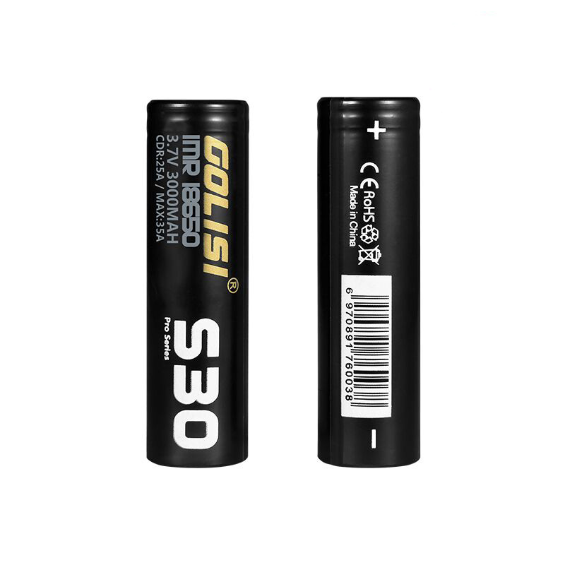 2pcs Golisi S30 IMR 18650 3000mAh 35A Flat Top Li-ion Rechargeable Battery