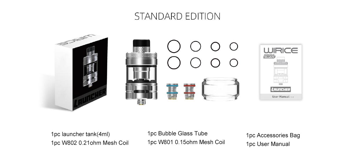 Wirice Launcher Subohm Tank Verdampfer 4 ml / 5 ml