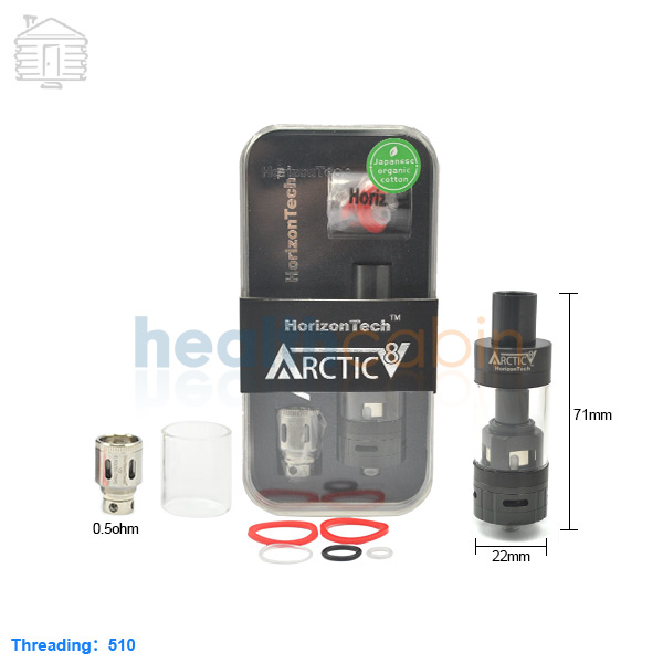 Horizon Arctic V8 Black Tank Atomizer 4ml