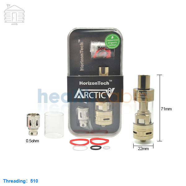 Horizon Arctic V8 Gold Tank Atomizer 4ml