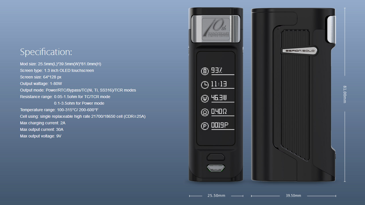 Joyetech Espion Solo 80W Mod