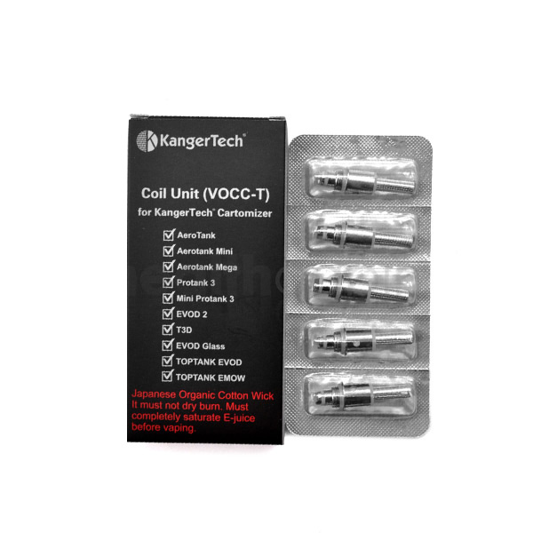 VOCC T Coil for KangerTech Top evod & T3D & Turbo & Genitank Series & EVOD 2 & EVOD Glass & Protank 3 & Mini Protank 3 & AeroTank Mega & AeroTank Mini & AeroTank Giant & AeroTank MOW & AeroTank V2 (5pcs/pack)