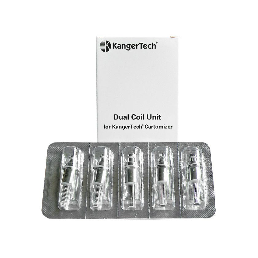 Kangertech Upgraded Bottom Dual Coils (BDC) for KangerTech T3D & Turbo & Genitank Series & EVOD 2 & EVOD Glass & Protank 3 & Mini Protank 3 & AeroTank Mega & AeroTank Mini & AeroTank Giant & AeroTank MOW & AeroTank V2(5pcs/pack) - Click Image to Close