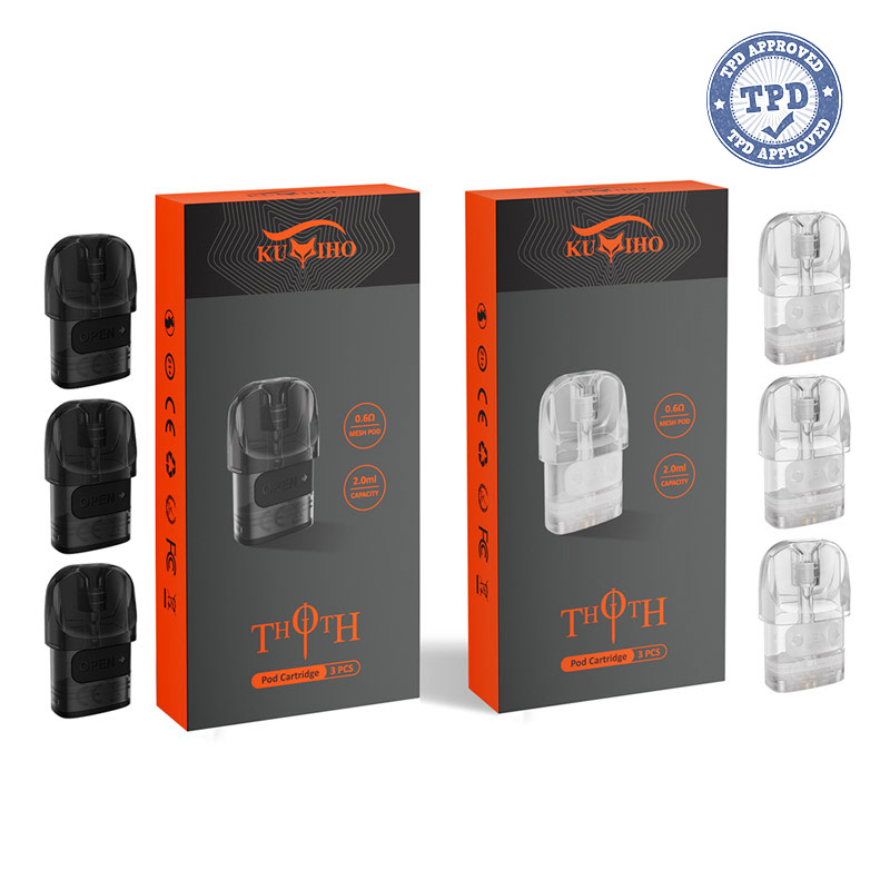 Kumiho THOTH Series Side Filling Pod Cartridge For THOTH T, THOTH T PRO, THOTH G, THOTH G Lite, THOTH C, THOTH S, THOTH B,THOTH Q & Q Pro Pod  2ml / 3ml (3pcs/pack)