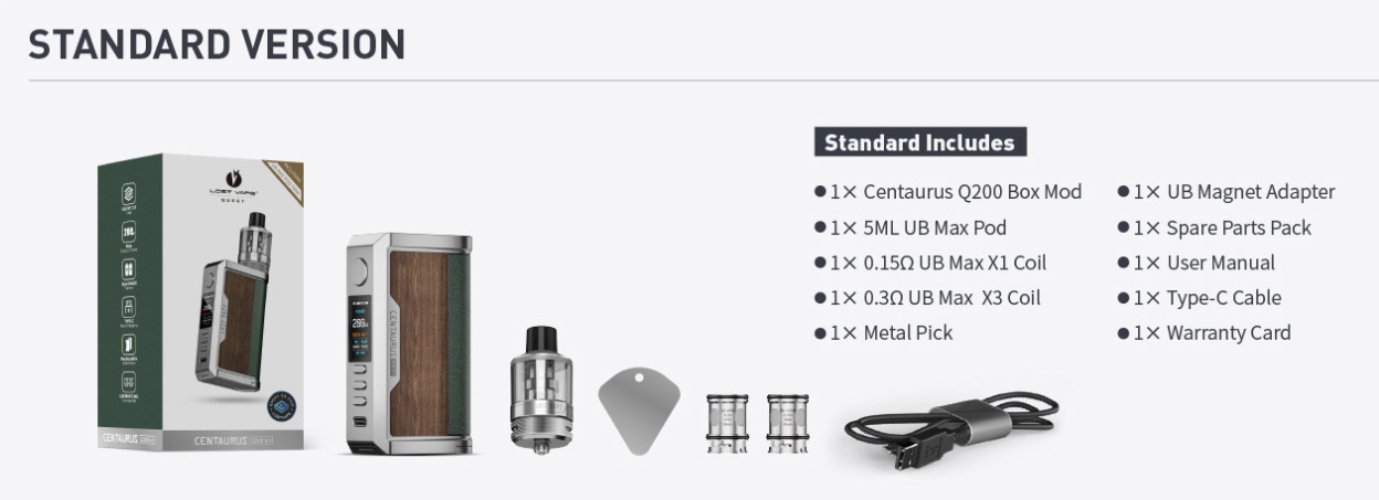 Lost Vape Centaurus Q200 UB Max Kit