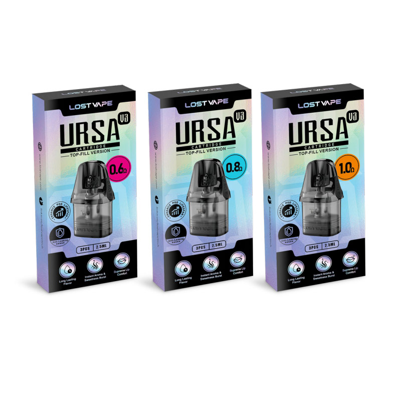 Lost Vape Ursa V3 Pod Cartridge for Ursa Nano /Ursa Nano 2 / Ursa Nano 3/ Ursa Nano Pro/Ursa Nano Air/ Ursa Nano S 2/Ursa Baby / Ursa Baby 2 /Ursa Baby 3/ Ursa Baby Pro / Ursa Pro /Ursa S /Ursa Nano Air / Ursa Pocket/Ursa Cap / Epoch Kit 2.5ml (3pcs/pack)
