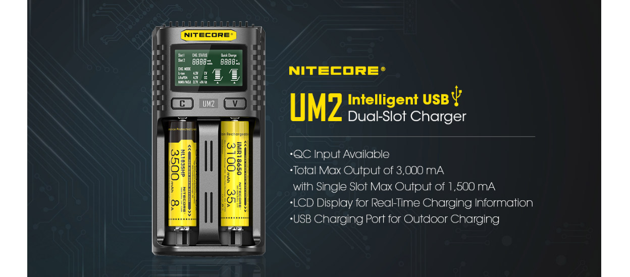 Nitecore UM2 USB Charger