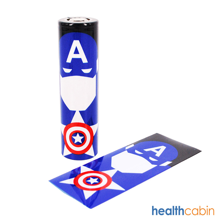 18650 Battery Wrapper With Captain America Skin