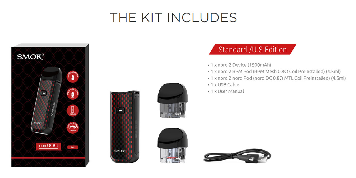 Smok Nord 2 Pod System Kit 1500mAh 4.5ml