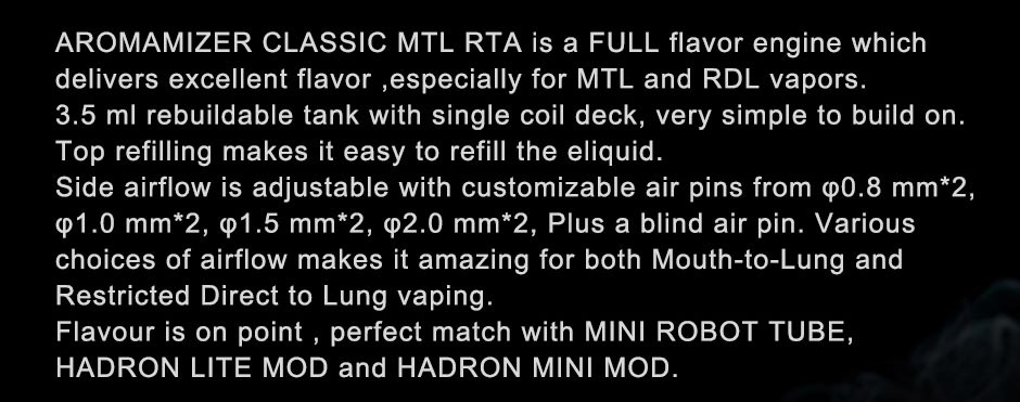 Steam Crave Aromamizer Classic MTL RTA