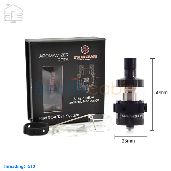 Steam Crave Aromamizer RDTA Black Atomizer (3ml, 2 Post)