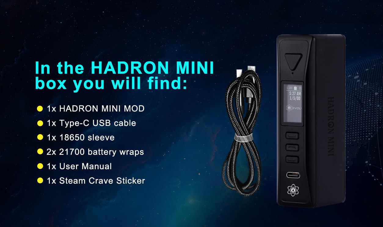 Steam Crave Hadron Mini DNA100C 100W Mod Kit