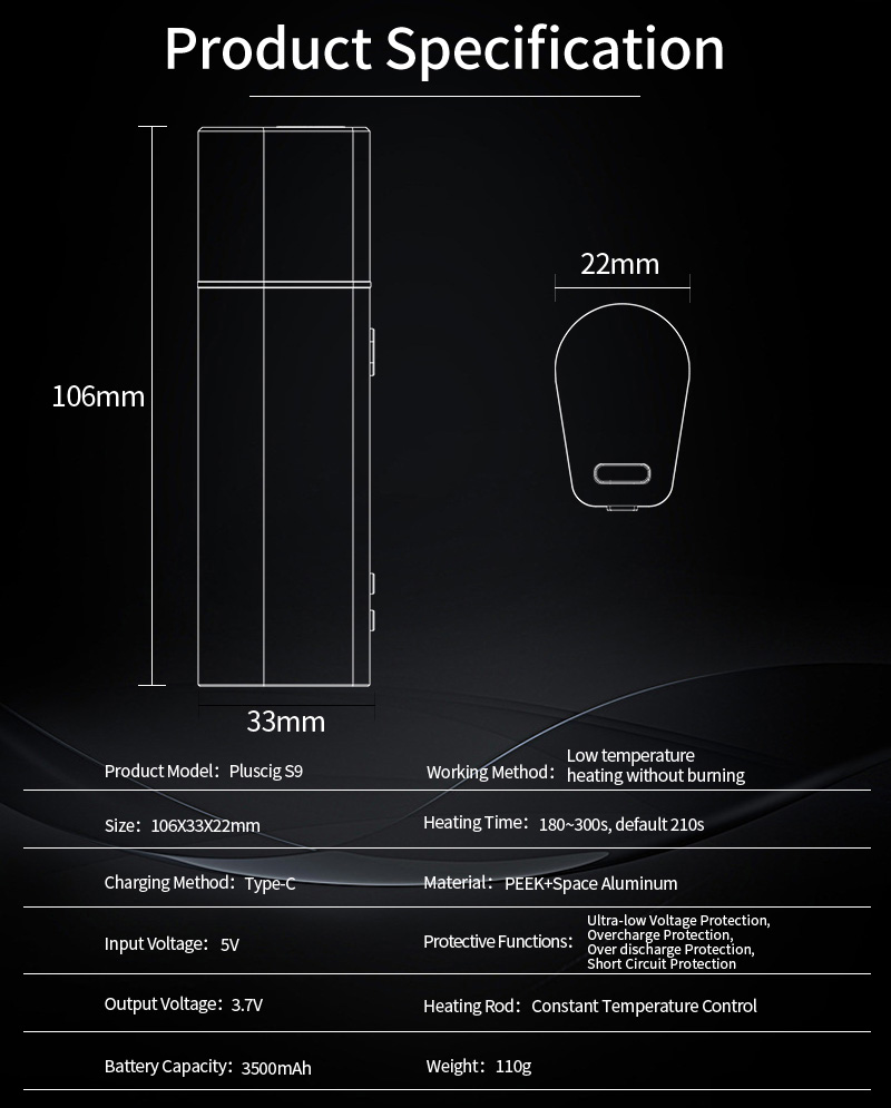 Pluscig S9 Heating Kit 3500mAh