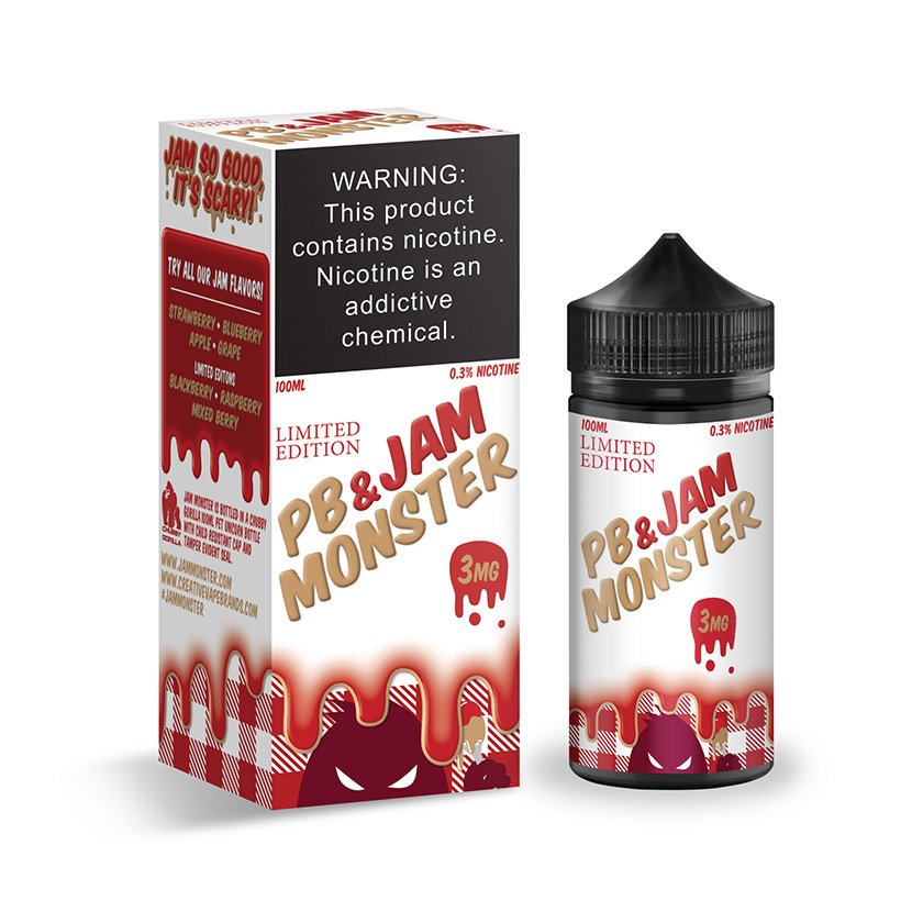 100ml PB&Jam Monster Strawberry Blueberry Apple Grape E-liquid (25PG/75VG)