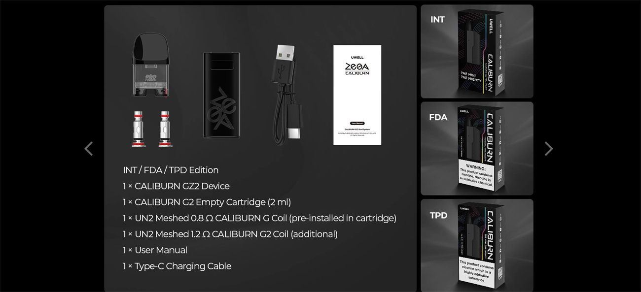 Uwell Caliburn gz2 Pod System Kit