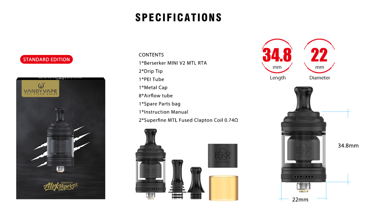 Vandy Vape Berserker Mini V2 MTL RTA