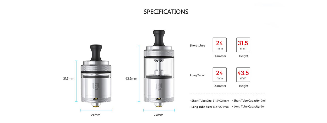 Vandy Vape Berserker V3 (B3) MTL RTA Atomizer 24mm 6ml/2ml