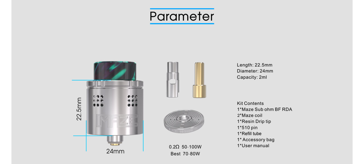 VandyVape Maze Sub Ohm BF RDA