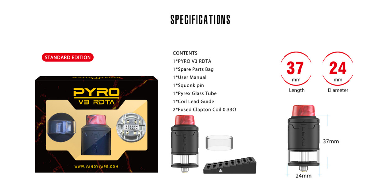 Vandy Vape Pyro V3 RDTA Atomizer 2ml