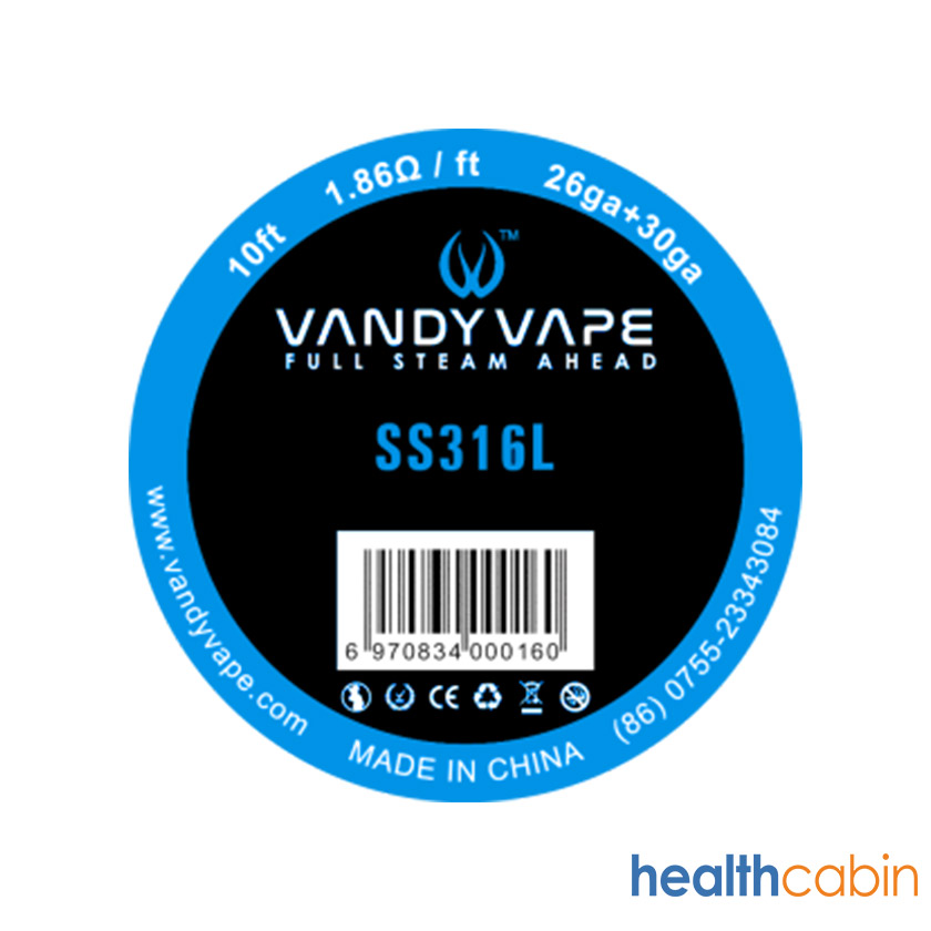 10ft Vandy vape SS316L Wire 26ga+30ga