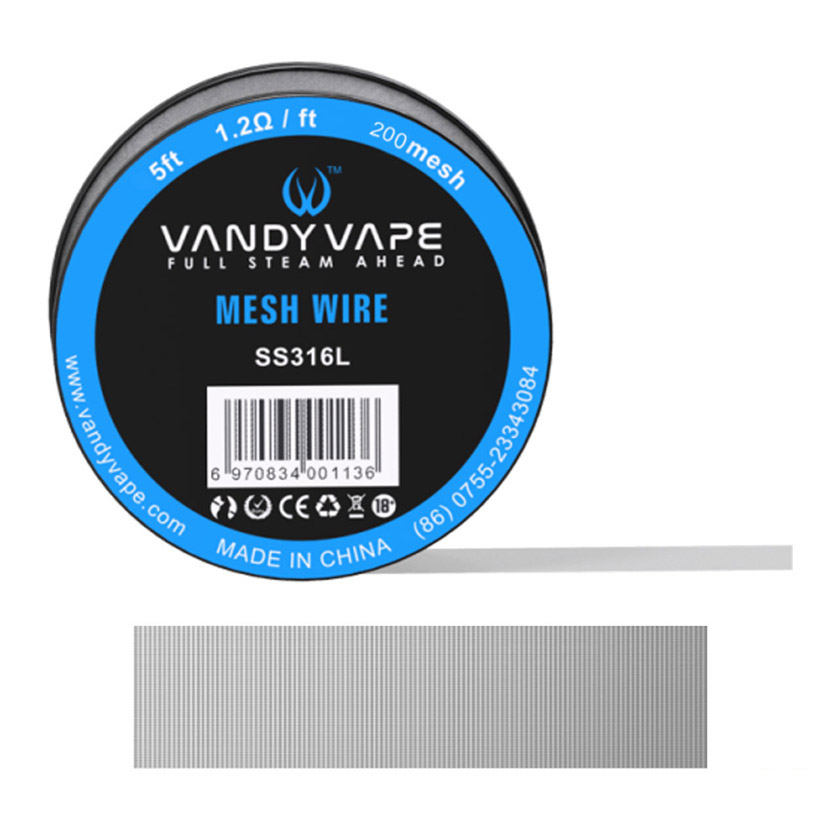 5ft Vandy vape SS316L Mesh Wire 200mesh