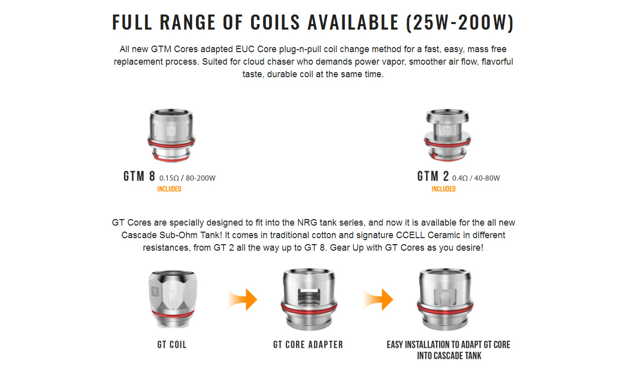 Vaporesso GTM Cores