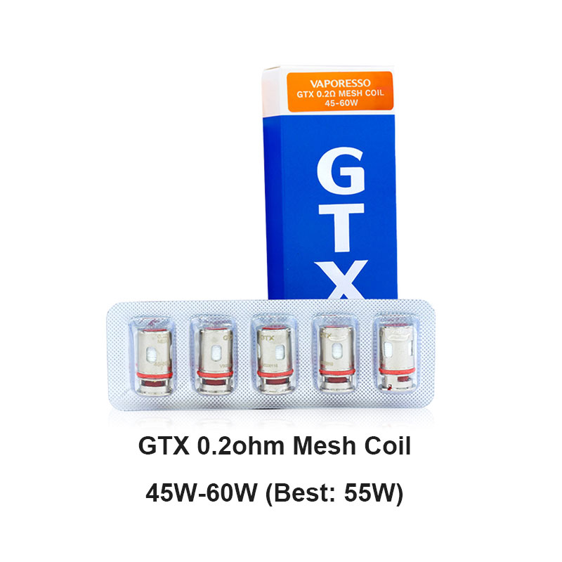 Vaporesso GTX Coil for Target PM80 / Target PM80 SE / Target PM30 / GTX One / Gen Nano / Xiron / Luxe PM40 / SWAG PX80 / GTX Go 80 / GTX Go 40 / Luxe 80 S / Luxe 80 / Target 80 / GEN Air 40 / GEN PT60 / PT80 S / LUXE XR / GEN 160 / LUXE X PRO (5pcs/pack)
