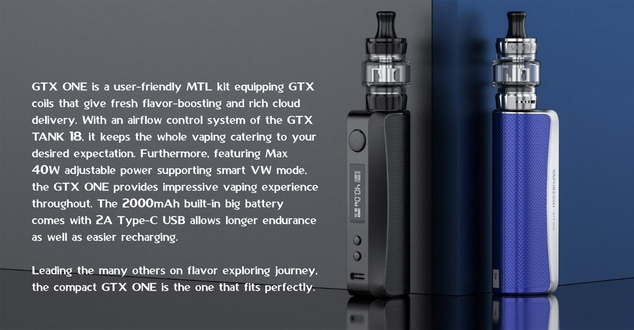 Vaporesso GTX One Mod Kit with GTX Tank 18 2000mAh 3ml