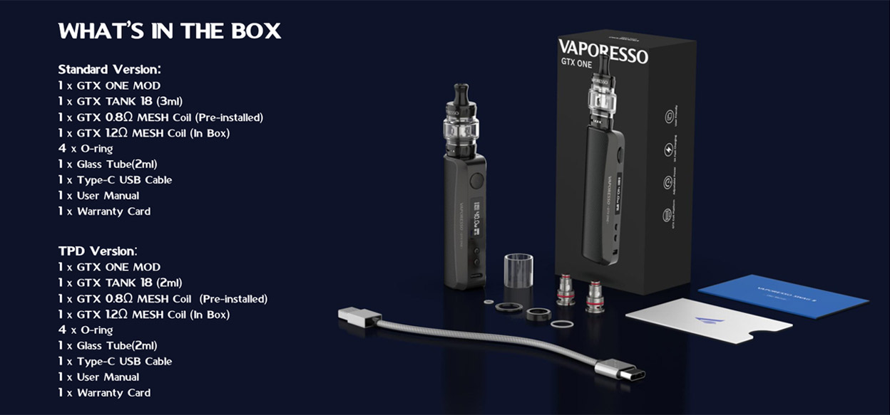 Vaporesso GTX One Mod Kit with GTX Tank 18 2000mAh 3ml