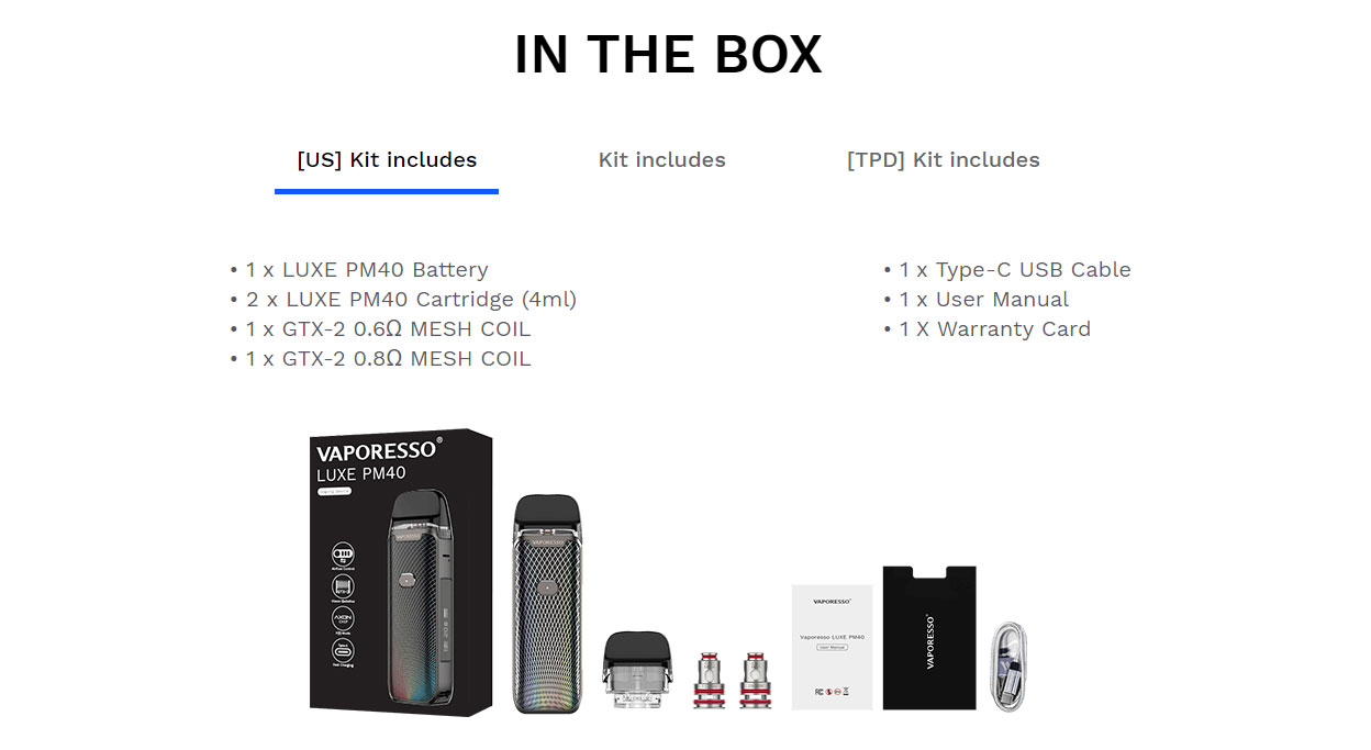 Vaporesso Luxe PM40 Pod System Kit 1800mAh 4ml