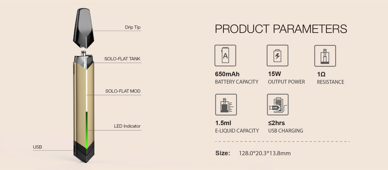 Vaptio Solo-Flat Kit 650mAh