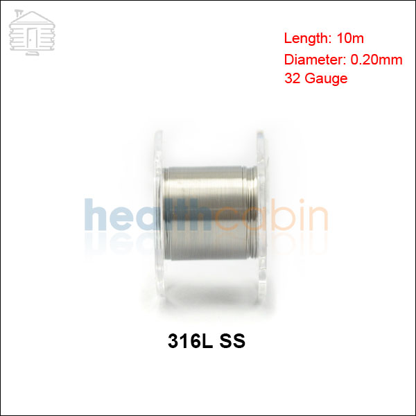 #2 316L SS Heating Resistance Wire 0.2mm/32Ga (10m/Spool)