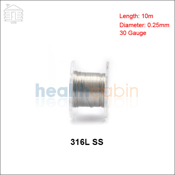 #3 316L SS Heating Resistance Wire 0.25mm/30Ga (10m/Spool)
